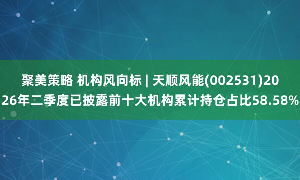 聚美策略 机构风向标 | 天顺风能(002531)2026年二季度已披露前十大机构累计持仓占比58.58%